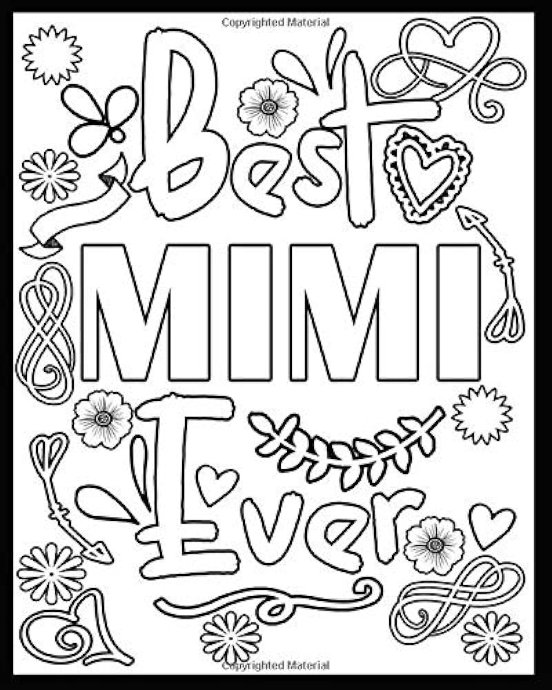 Best mimi ever mothers day adult coloring book x pages notebook donna lady books