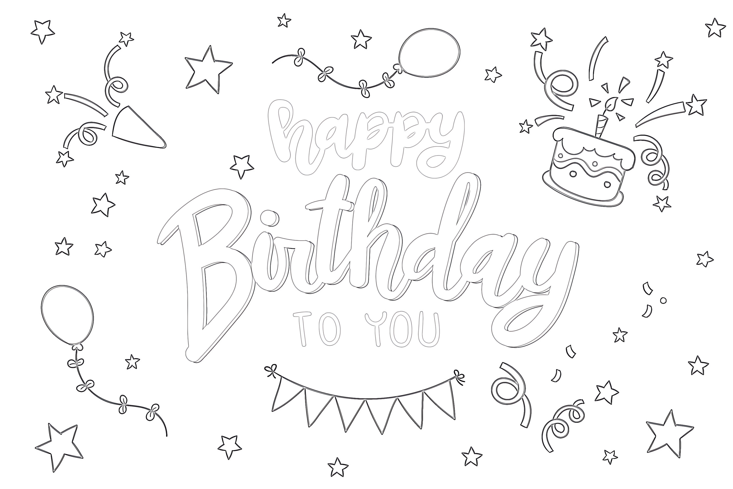 Happy birthday to you coloring page