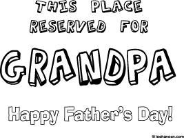 Fathers day gift for grandpa sign or place mat