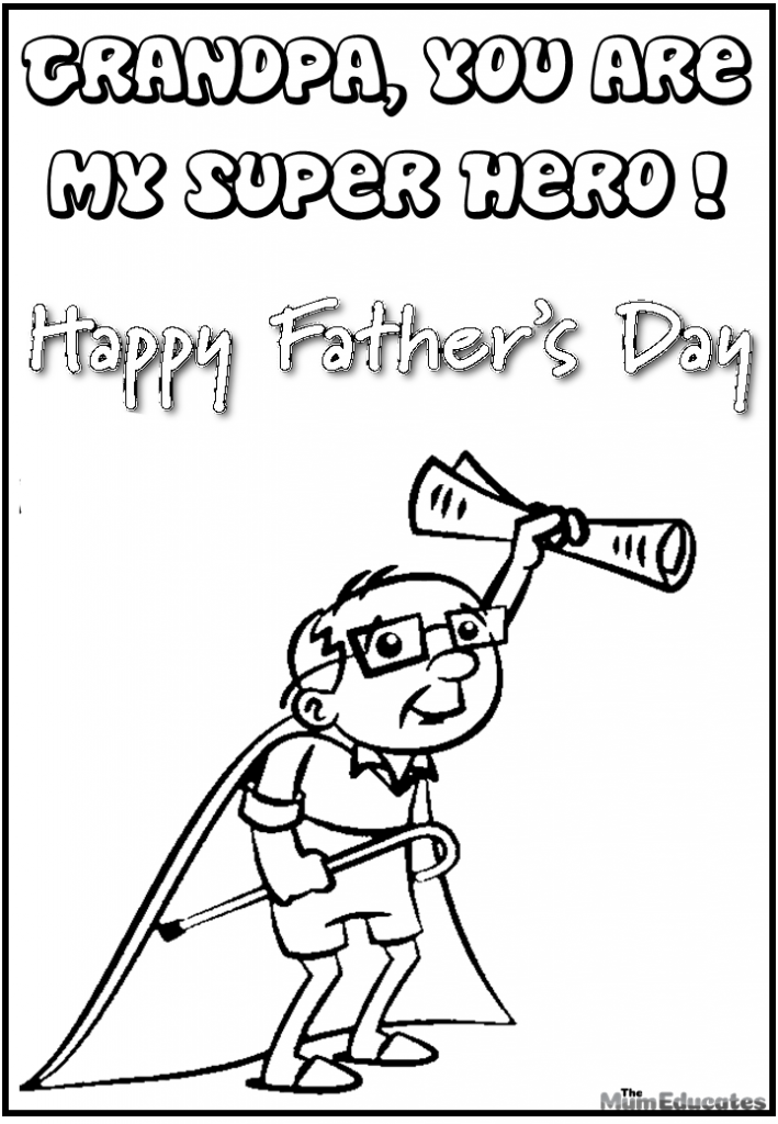 Fathers day colouring pages for kids