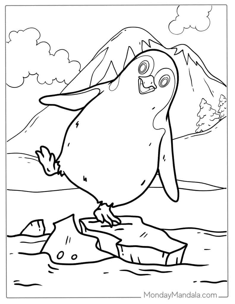Penguin coloring pages free pdf printables