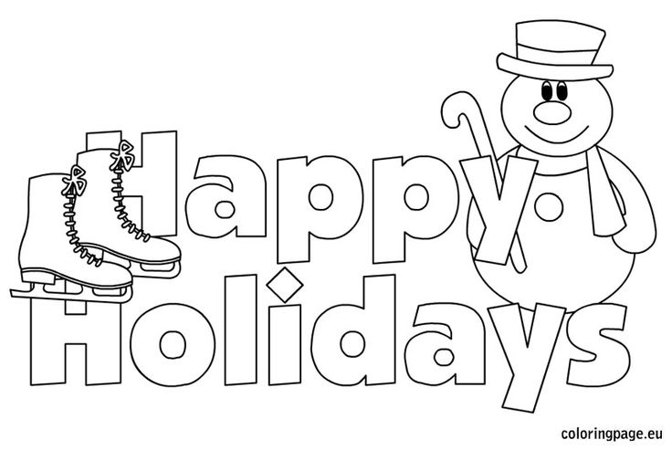 Happy holidays images coloring page happy holidays images holiday coloring book coloring pages