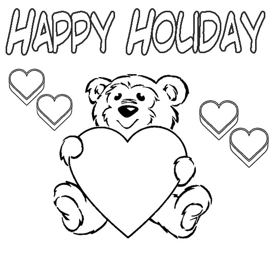 Coloring pages happy holiday coloring pages