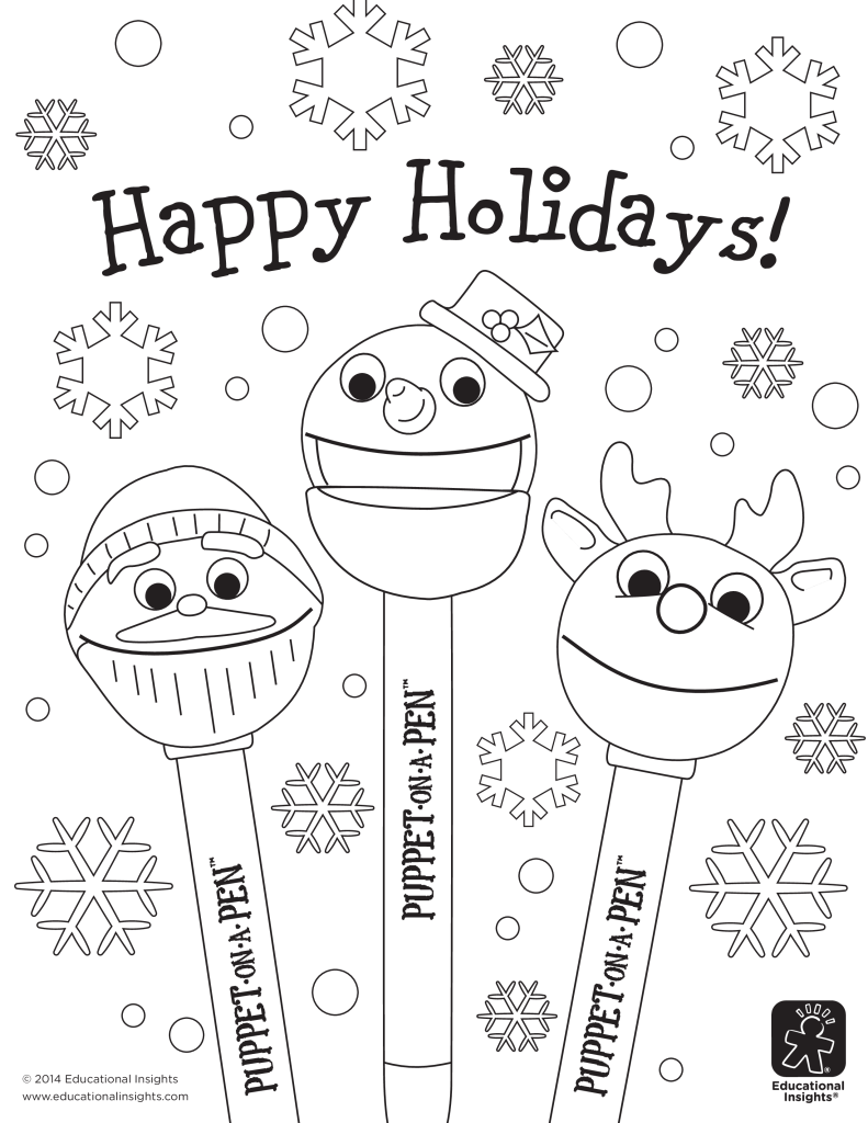 Free happy holiday coloring pages