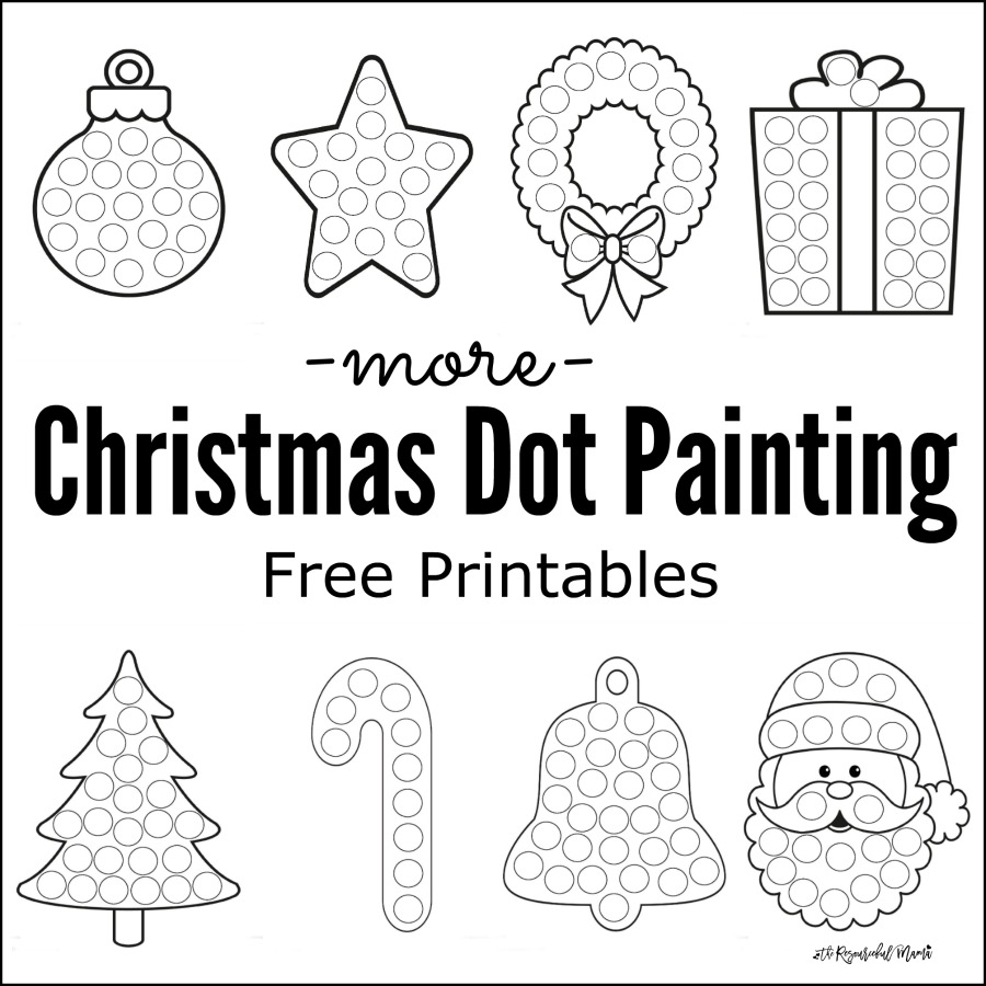 More christmas dot painting free printables