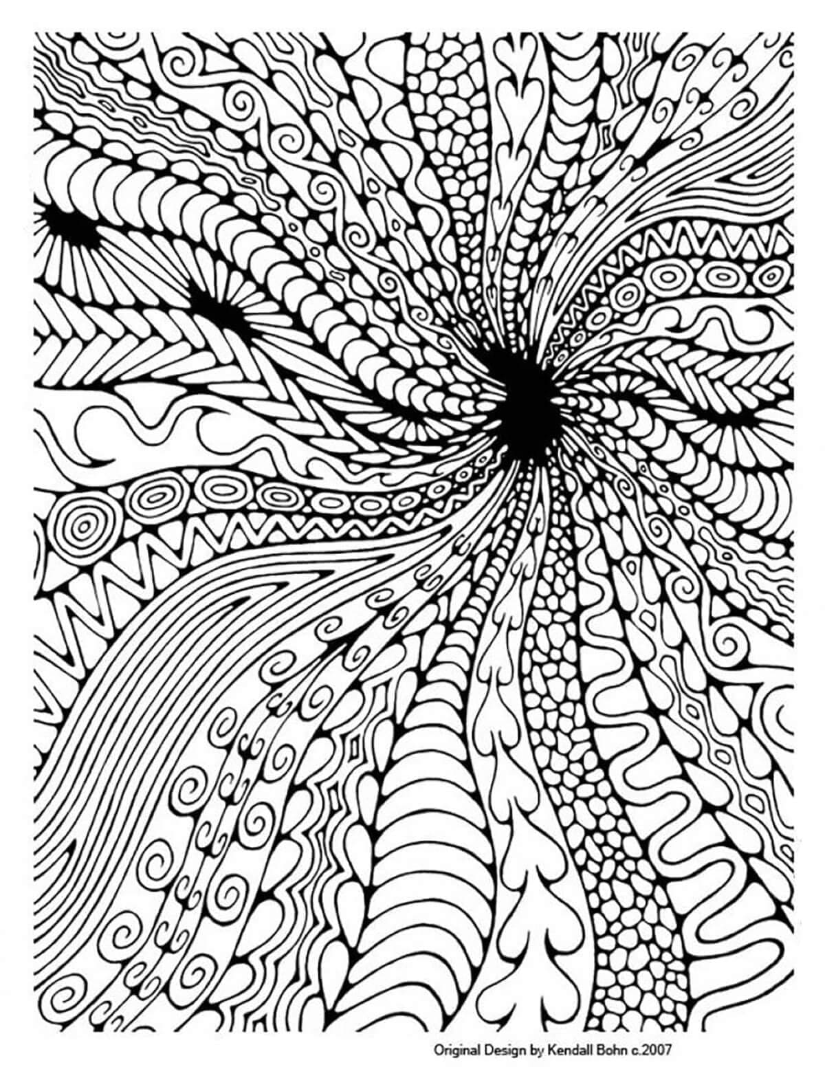 Printable abstract pattern coloring page