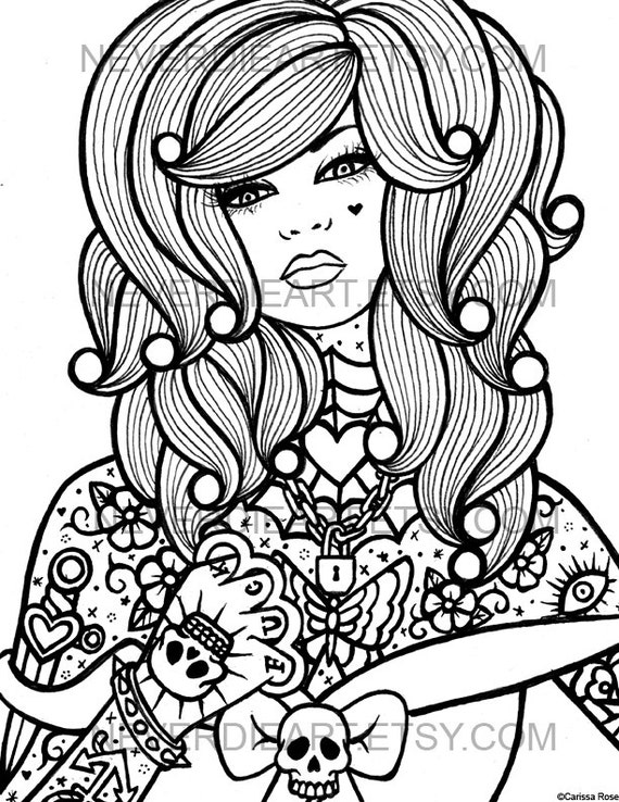 Digital download print your own coloring book outline page hard candy by carissa rose