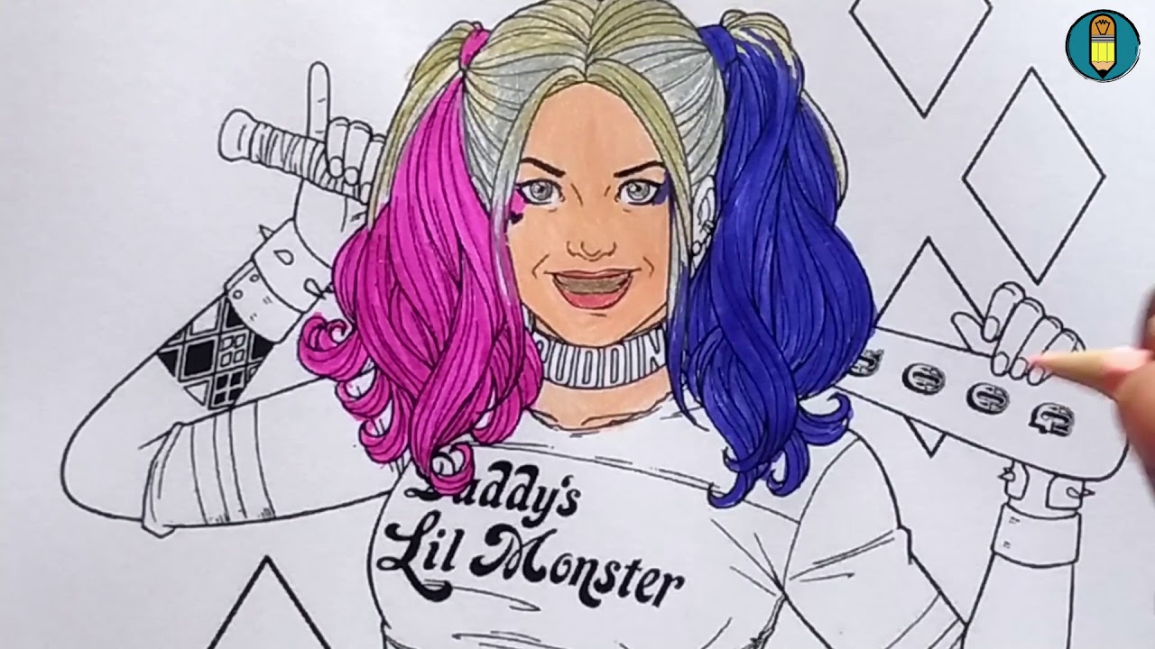 Harley quinn coloring pages birds of prey