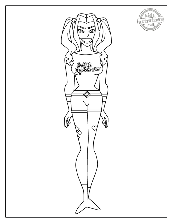 Printable harley quinn coloring pages kids activities blog