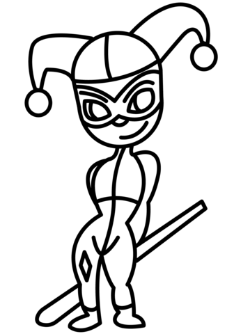 Chibi harley quinn coloring page free printable coloring pages