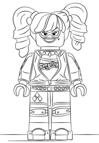 Lego harley quinn coloring page free printable coloring pages