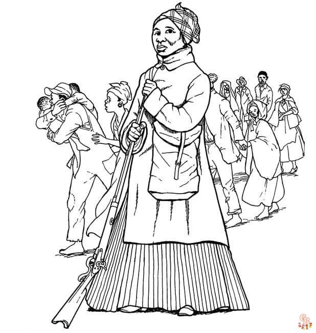 Printable harriet tubman coloring pages free for kids and adults