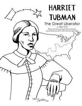 Harriet tubman north star coloring page by mrsspeaker tpt