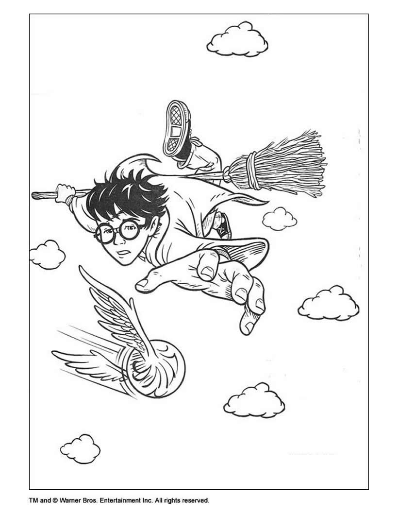 Flying harry potter coloring pages