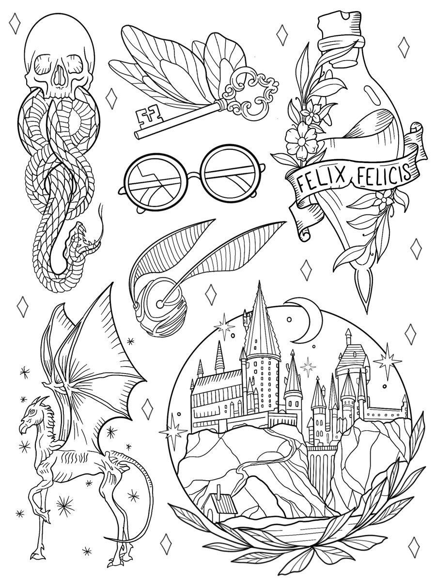 Harry potter cat kingston tattoo harry potter tattoos harry potter tattoo sleeve harry potter coloring pages