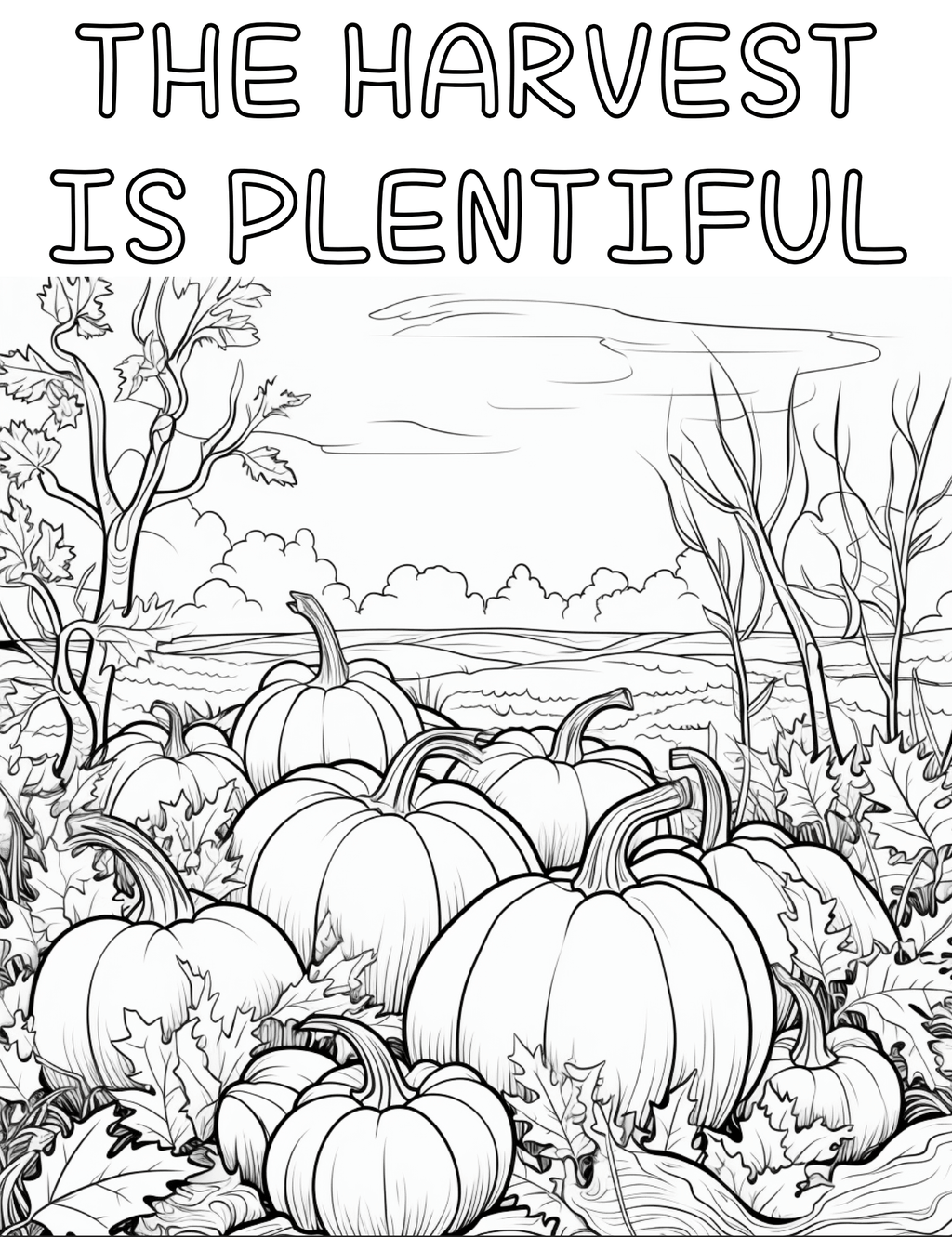 The harvest is plentiful coloring page