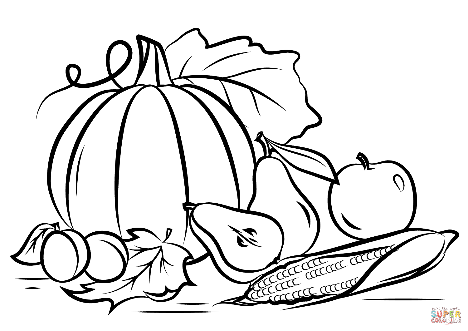 Autumn harvest coloring page free printable coloring pages
