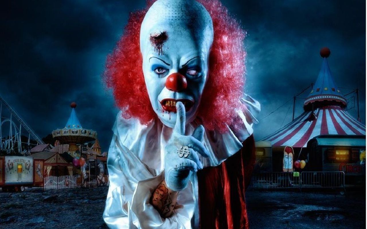 Horror movies wallpaper stephen kings it scary clowns clown illustration evil clowns