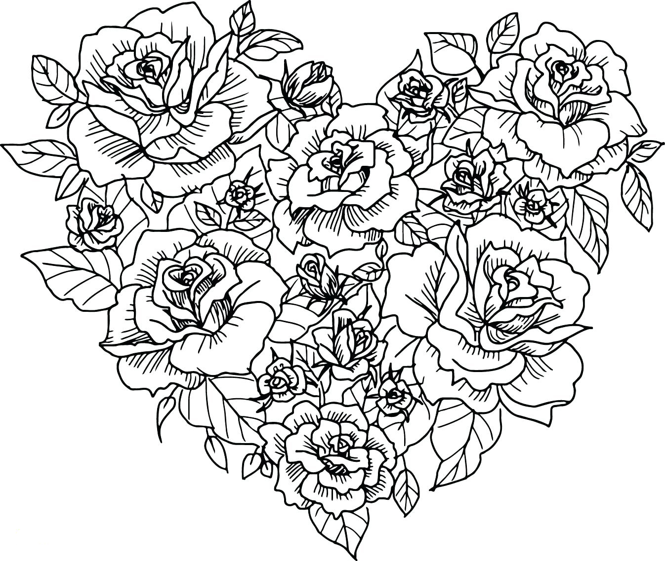 Hearts coloring pages for adults