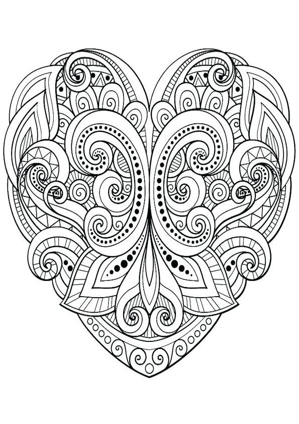 Coloring pages printable heart coloring pages for adults