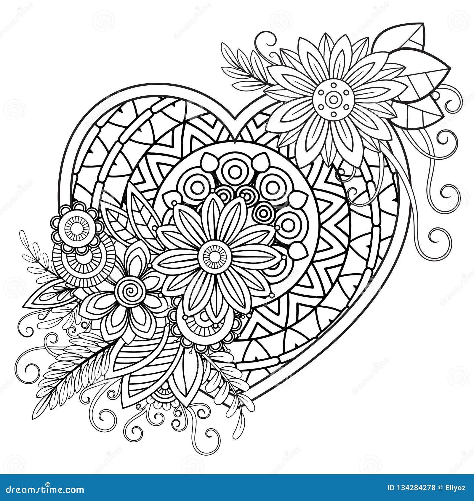 Valentines day coloring page stock vector