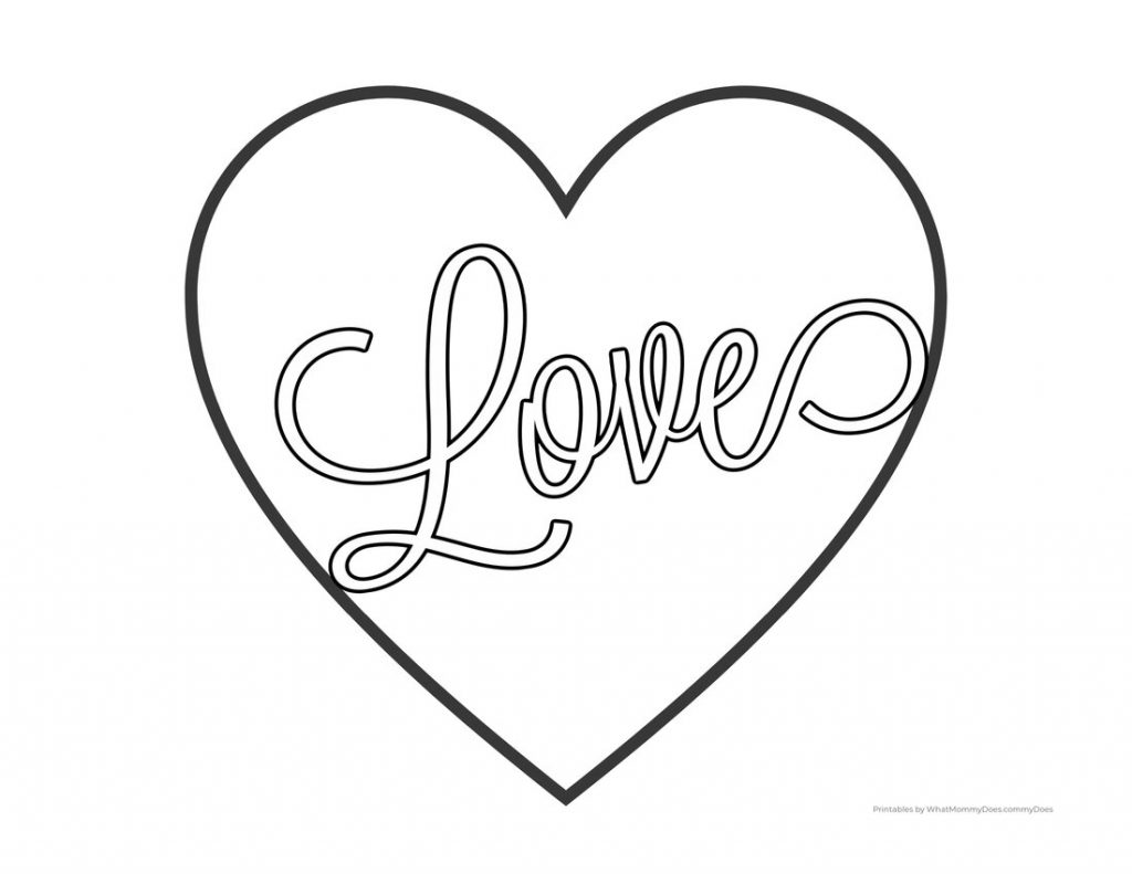 Love heart coloring pages free printables