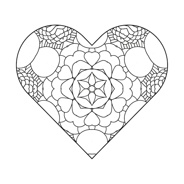 Premium vector heart coloring page valentines day coloring page adult coloring page coloring book for adults