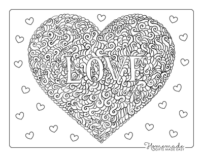 Best heart coloring pages for kids adults