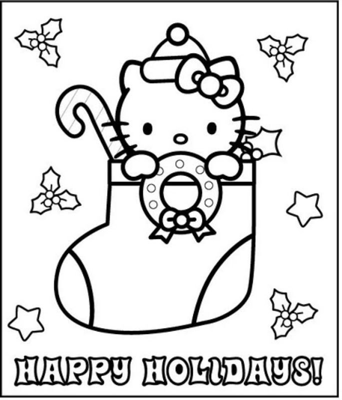 Hello kitty christmas coloring pages printable for free download