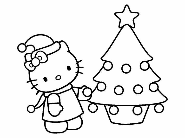Free coloring page jun hello kitty christmas