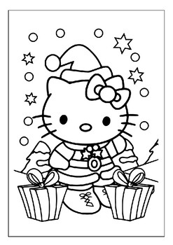 Printable hello kitty christmas coloring pages perfect for holiday creativity