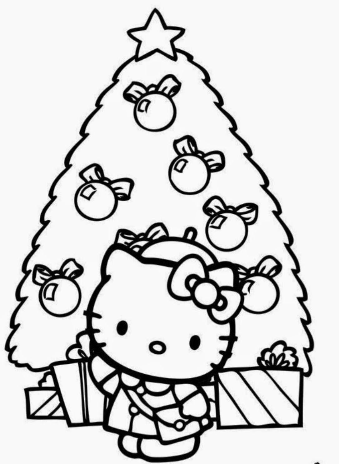 Hello kitty coloring christmas hello kitty coloring page