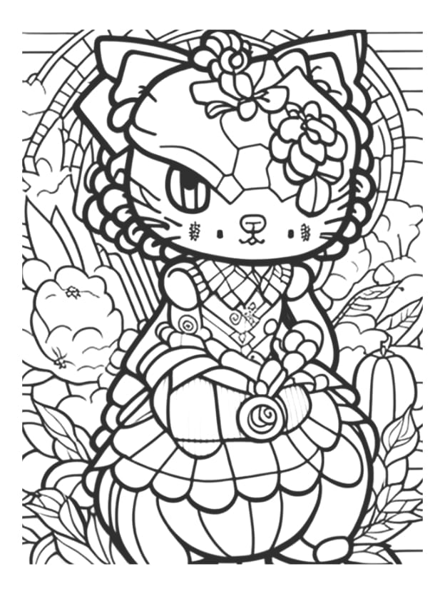 Printable hello kitty spiderman coloring pages