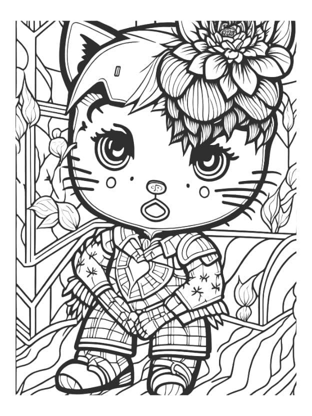 Hello kitty but spiderman coloring pages