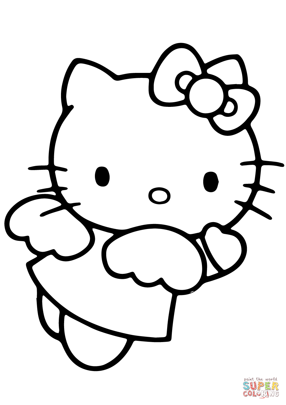 Hello kitty angel coloring page free printable coloring pages