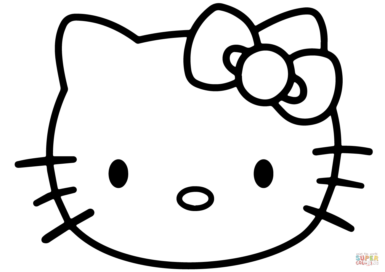 Hello kitty face coloring page free printable coloring pages