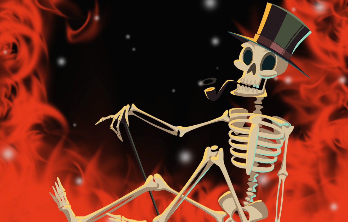 Wallpaper fire skeleton halloween helloween images for desktop section ðñðð