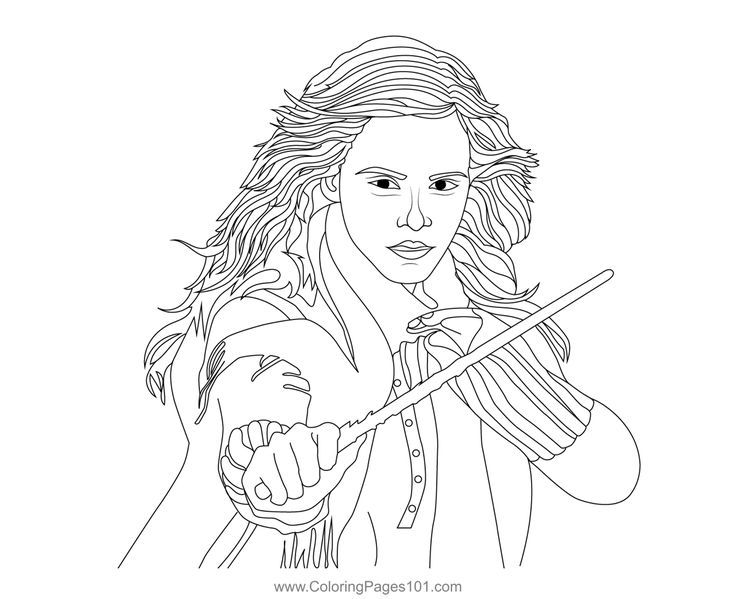 Hermione granger wand harry potter coloring page harry potter coloring pages coloring pages harry potter