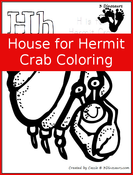 Free house for hermit crab coloring dinosaurs