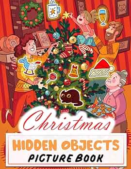 Christmas hidden objects picture book brain games puzzle coloring pages for men women relaxation seek find the objects world painting books