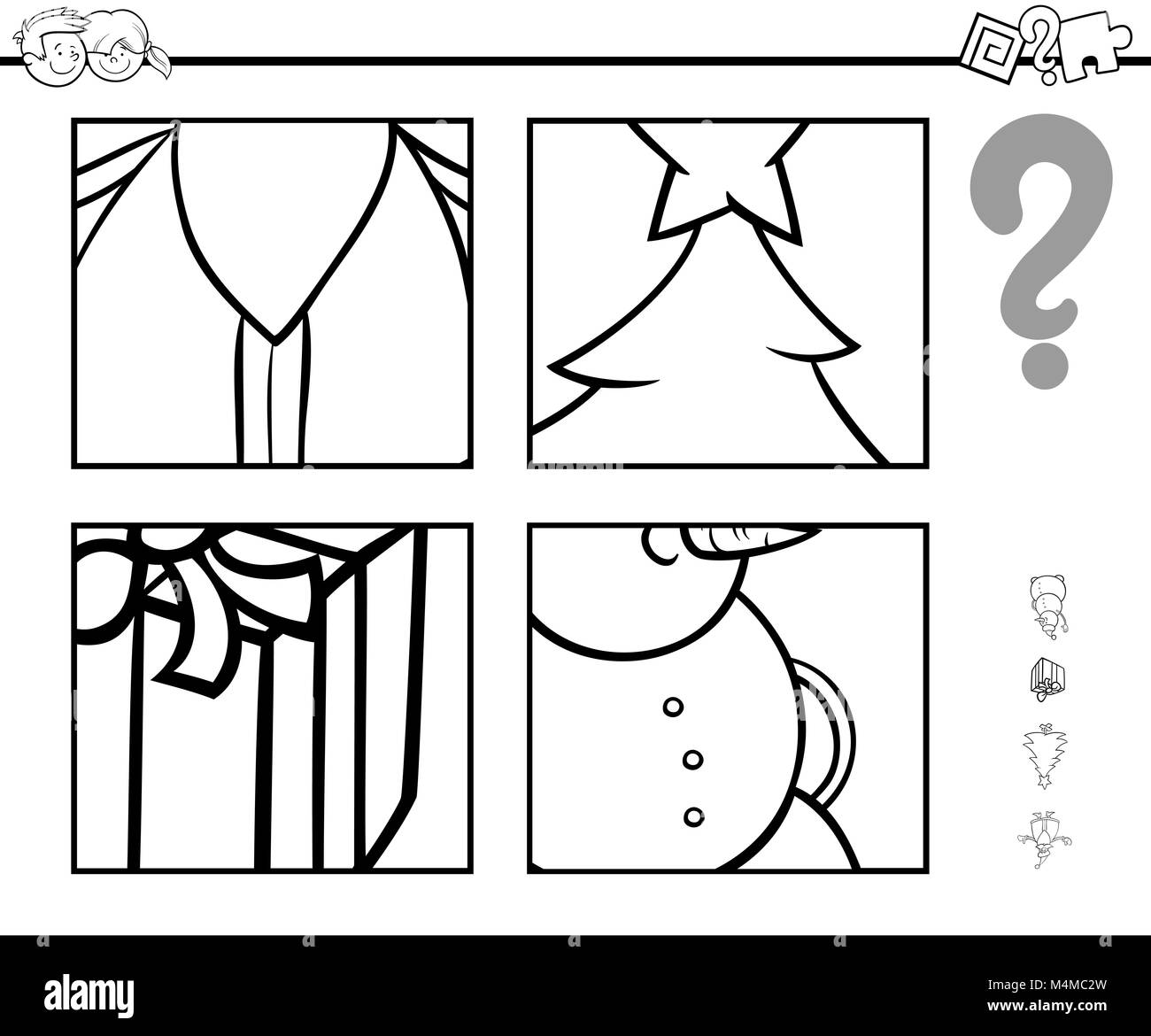 Hidden object christmas black and white stock photos images