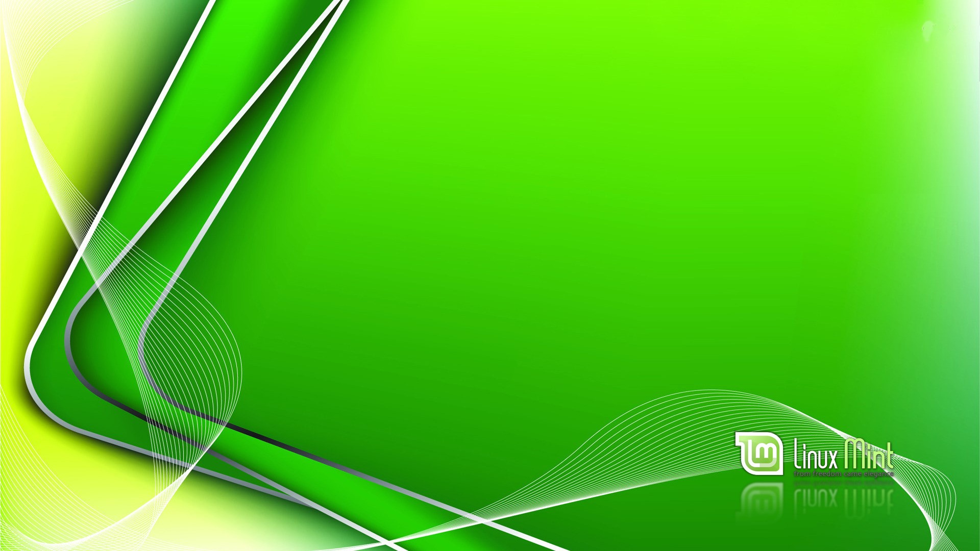 Digital art linux logo linux mint green background