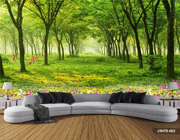 Wallpaper dinding d custom murah berkualitas gambar pemandangan pohon hijau indonesia