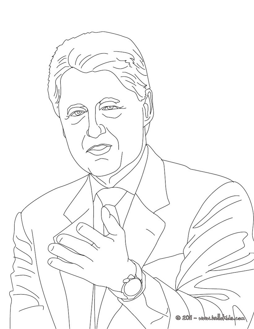 President william clinton coloring pages