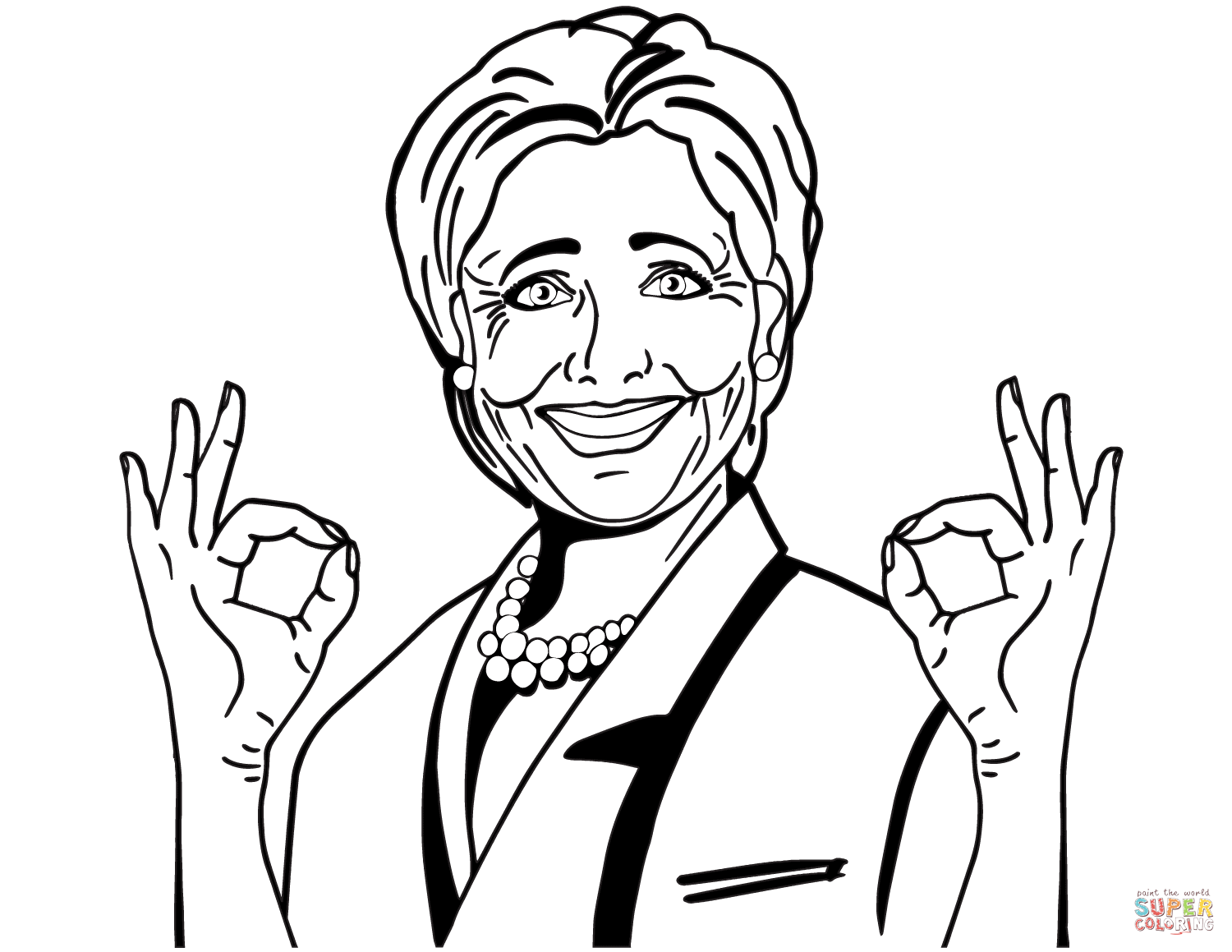 Hillary clinton coloring page free printable coloring pages