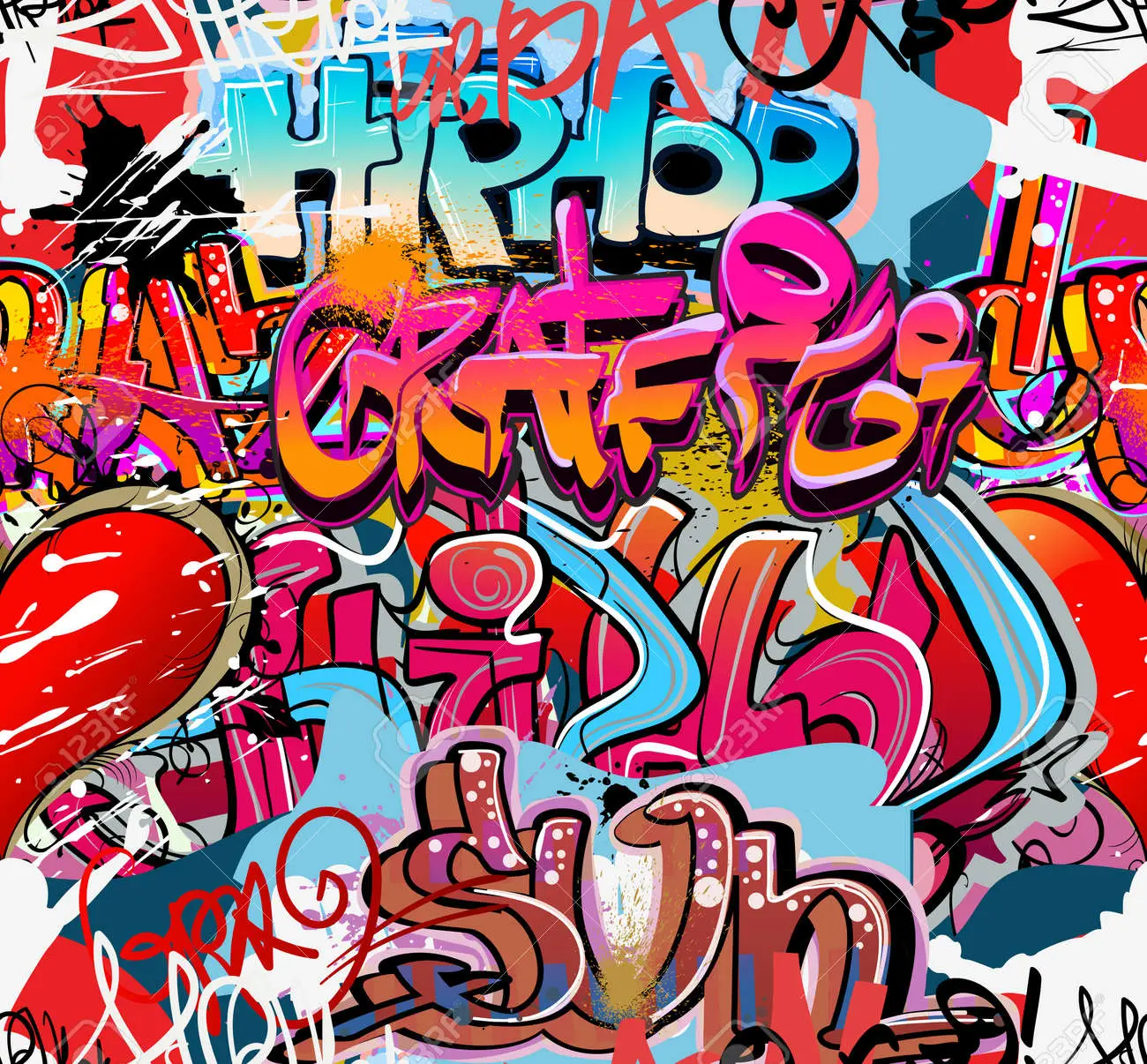 Graffiti wall urban hip hop background royalty free svg cliparts vectors and stock illustration image