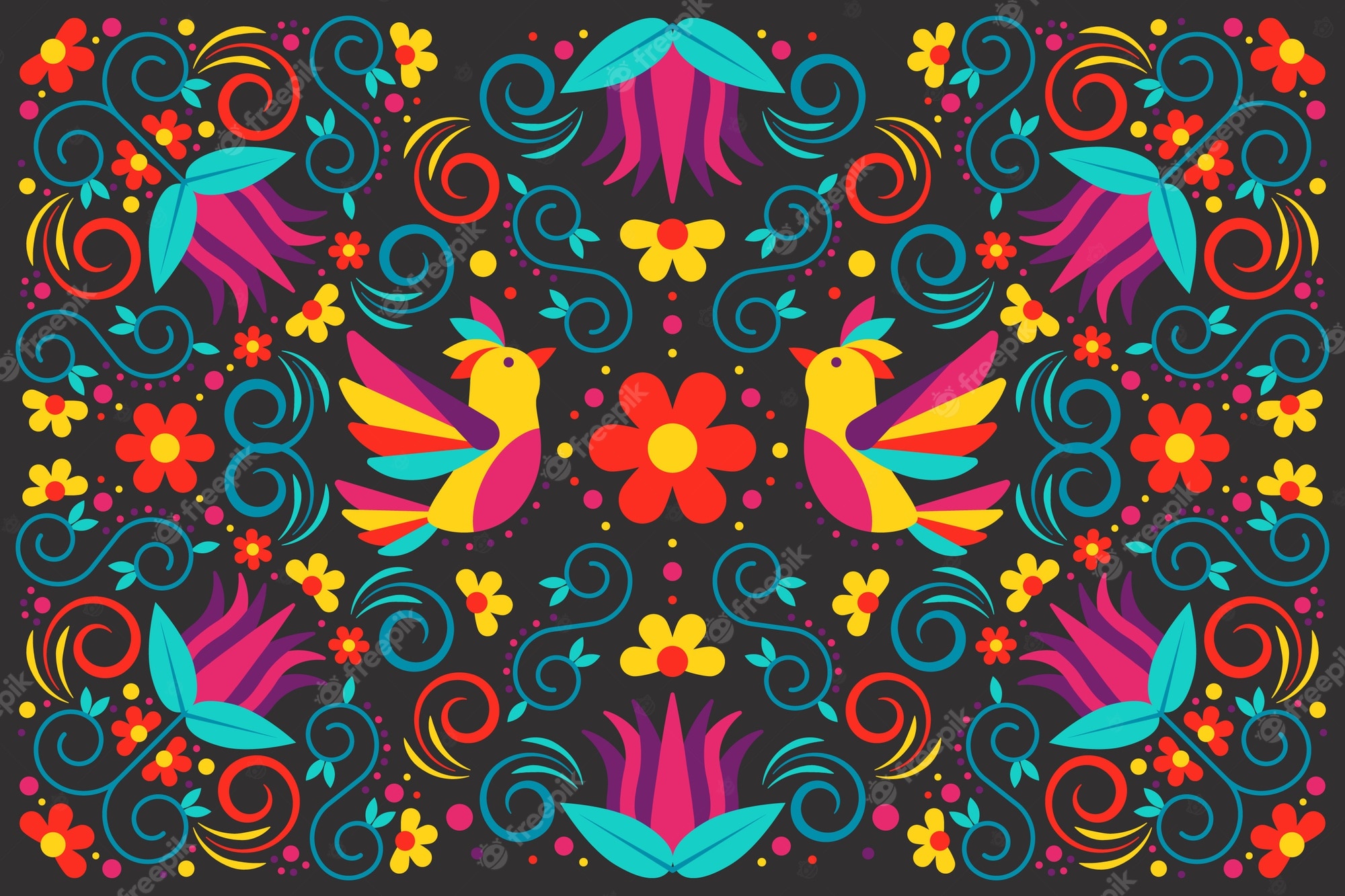 Free vector multicolored mexican wallpaper
