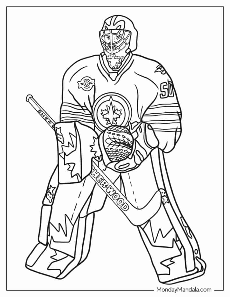 Hockey nhl coloring pages free pdf printables