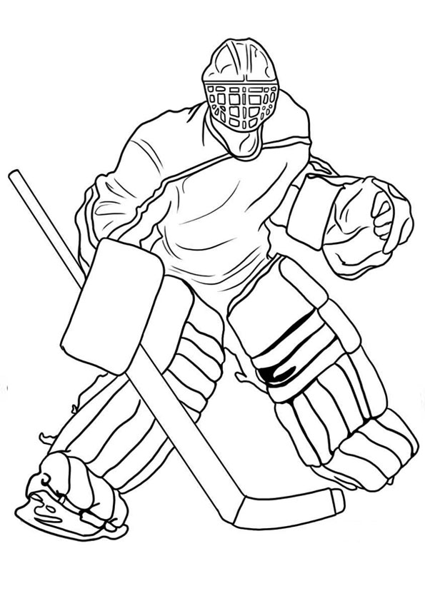 Coloring pages hockey goalkeeper coloring page