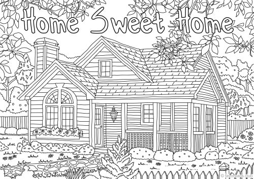 Home sweet home â favoreads coloring club
